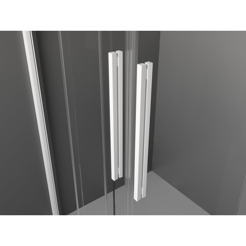 Mexen Velar Duo Schiebeduschkabine 100 x 90 cm, transparent, weiß - 871-100-090-02-20