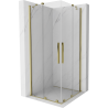 Mexen Velar Duo Schiebetür Duschkabine 80 x 80 cm, transparent, gold - 871-080-080-02-50
