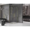 Mexen Velar Duo Schiebetür-Duschkabine 90 x 90 cm, transparent, gold - 871-090-090-02-50