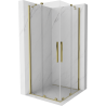 Mexen Velar Duo Duschkabine, Schiebetüren, 100 x 100 cm, transparent, gold - 871-100-100-02-50