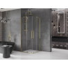 Mexen Velar Duo Duschkabine Schiebetür 100 x 100 cm, transparent, gold - 871-100-100-02-50