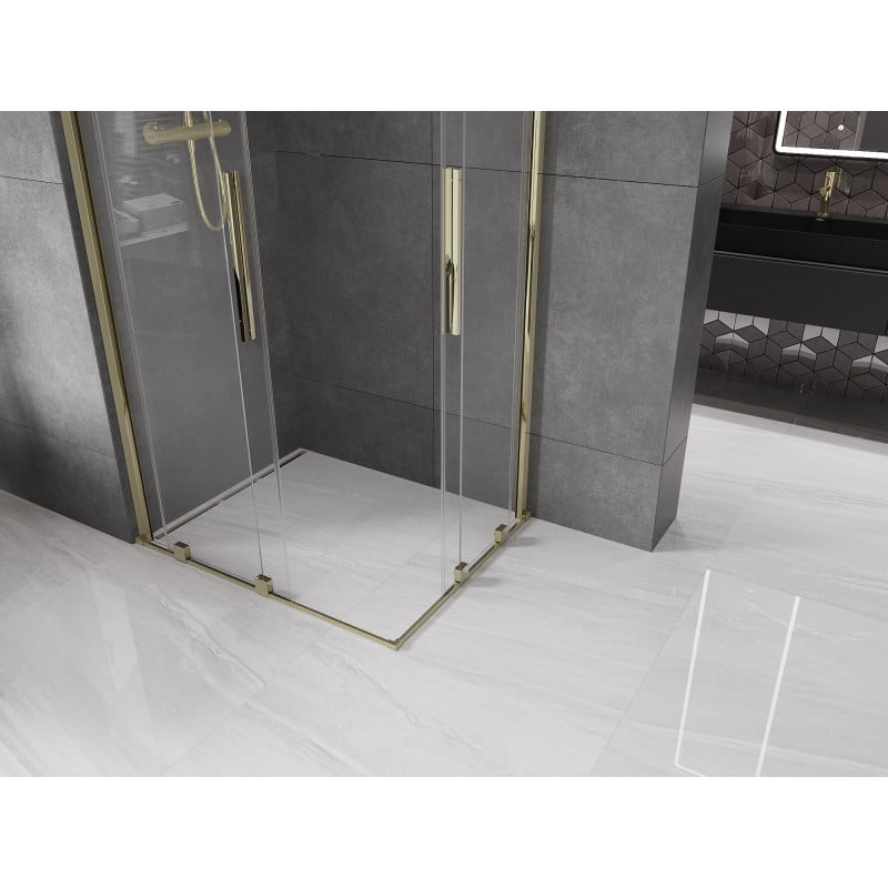 Mexen Velar Duo Schiebeduschkabine 90 x 80 cm, transparent, gold - 871-090-080-02-50