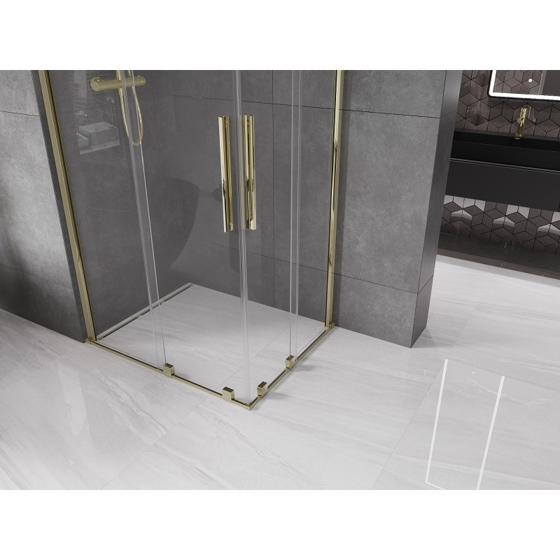 Mexen Velar Duo Duschkabine verschiebbar 90 x 80 cm, transparent, gold - 871-090-080-02-50