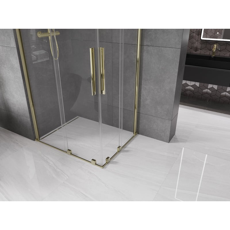 Mexen Velar Duo Schiebeduschkabine 90 x 80 cm, transparent, gold - 871-090-080-02-50