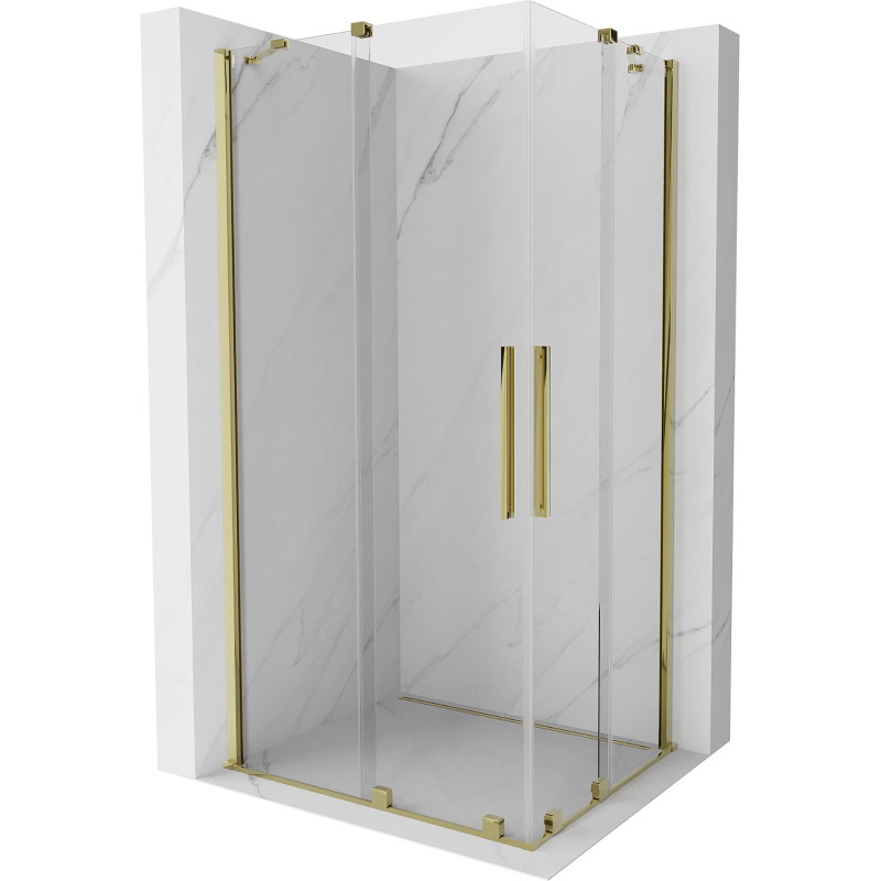 Mexen Velar Duo Schiebeduschkabine 100 x 90 cm, transparent, gold - 871-100-090-02-50