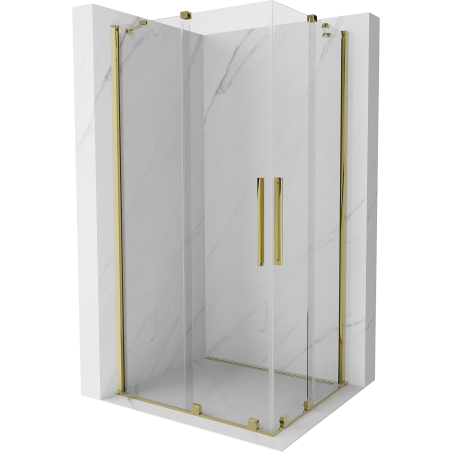 Mexen Velar Duo Schiebetür-Duschkabine 100 x 90 cm, transparent, gold - 871-100-090-02-50