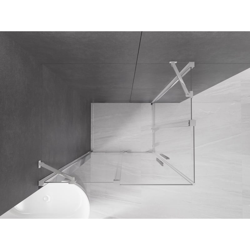 Mexen Velar Duo Duschkabine Schiebetür 90 x 80 cm, transparent, Chrom - 871-090-080-02-01