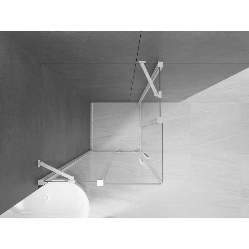 Mexen Velar Duo Schiebeduschkabine 80 x 80 cm, transparent, weiß - 871-080-080-02-20