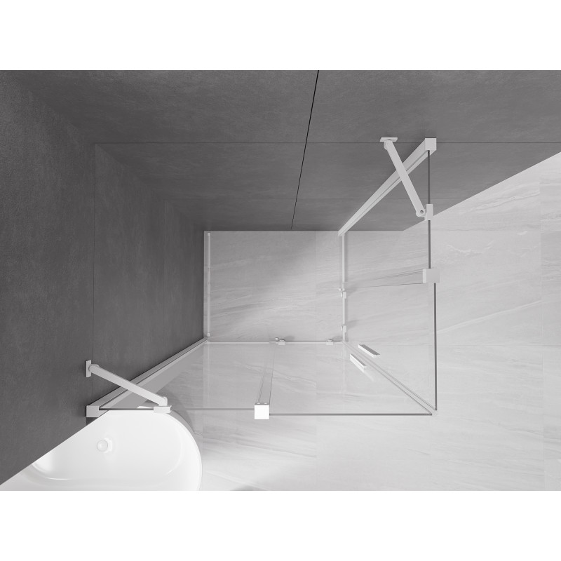 Mexen Velar Duo Duschkabine, 90 x 80 cm, transparent, weiß - 871-090-080-02-20