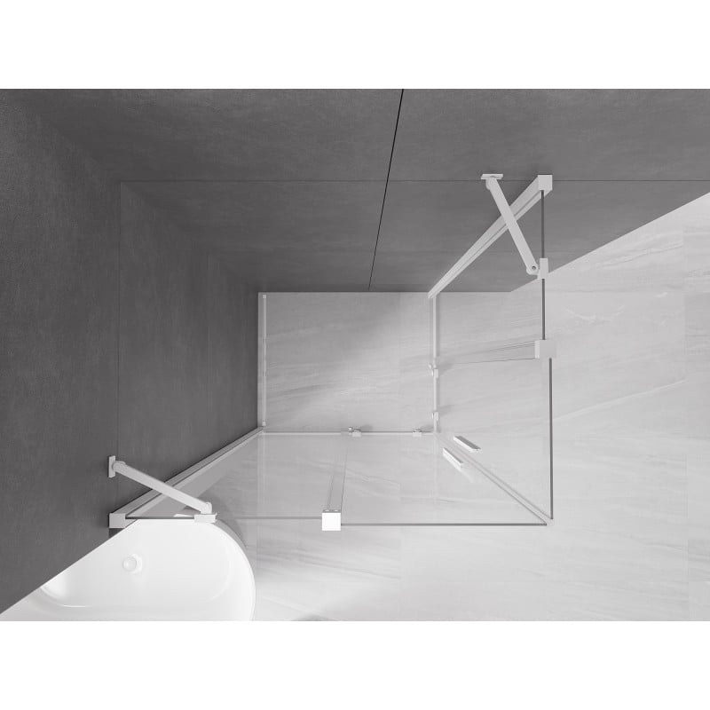 Mexen Velar Duo Duschkabine verschiebbar 100 x 90 cm, transparent, weiß - 871-100-090-02-20