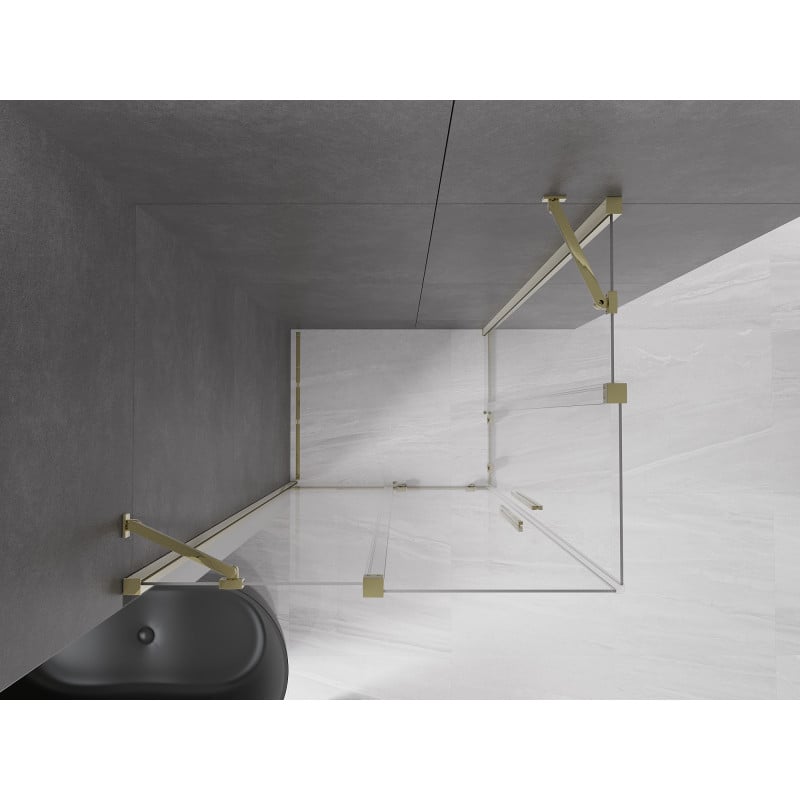 Mexen Velar Duo Schiebeduschkabine 90 x 80 cm, transparent, gold - 871-090-080-02-50