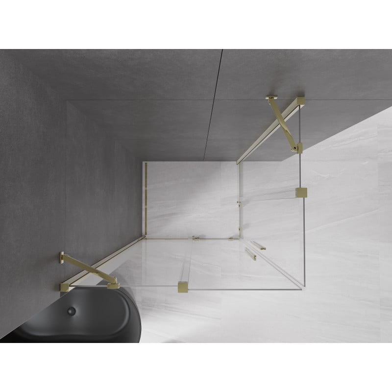 Mexen Velar Duo Schiebetür-Duschkabine 100 x 90 cm, transparent, gold - 871-100-090-02-50