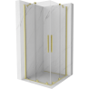 Mexen Velar Duo Duschkabine Schiebetür 80 x 80 cm, transparent, gold gebürstet - 871-080-080-02-55