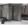 Mexen Velar Duo Duschkabine Schiebetür 80 x 80 cm, transparent, gold gebürstet - 871-080-080-02-55