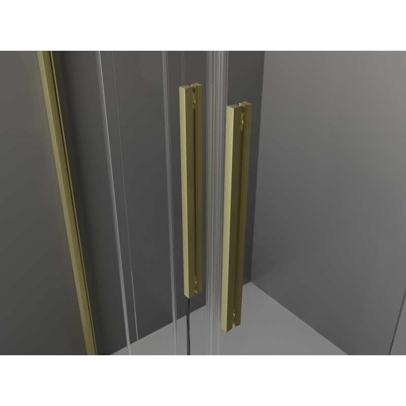 Mexen Velar Duo Schiebetür-Duschkabine 80 x 80 cm, transparent, gold gebürstet - 871-080-080-02-55