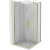 Mexen Velar Duo Duschkabine Schiebetür 100 x 100 cm, transparent, gebürstetes Gold - 871-100-100-02-55