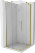 Mexen Velar Duo Schiebetür-Duschkabine 100 x 100 cm, transparent, gebürstetes Gold - 871-100-100-02-55