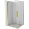 Mexen Velar Duo Duschkabine Schiebetür 90 x 80 cm, transparent, gebürstetes Gold - 871-090-080-02-55