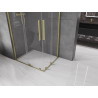 Mexen Velar Duo Duschkabine Schiebetür 90 x 80 cm, transparent, gebürstetes Gold - 871-090-080-02-55