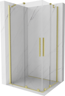 Mexen Velar Duo Schiebedusche 100 x 90 cm, transparent, gebürstetes Gold - 871-100-090-02-55