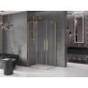 Mexen Velar Duo Schiebedusche 100 x 90 cm, transparent, gebürstetes Gold - 871-100-090-02-55