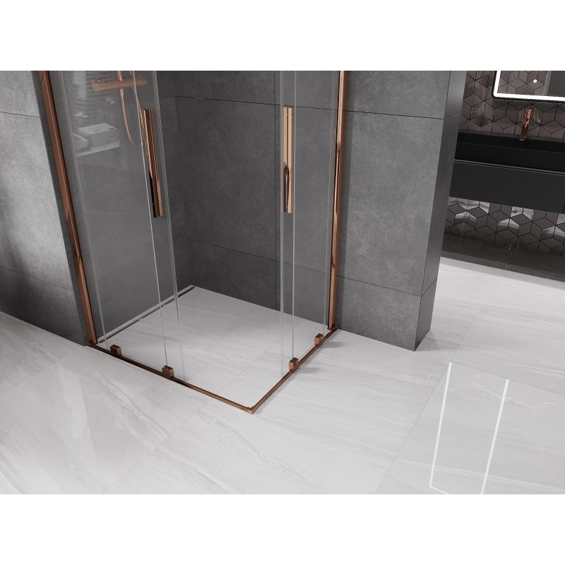 Mexen Velar Duo Schiebedusche 90 x 80 cm, transparent, Roségold - 871-090-080-02-60