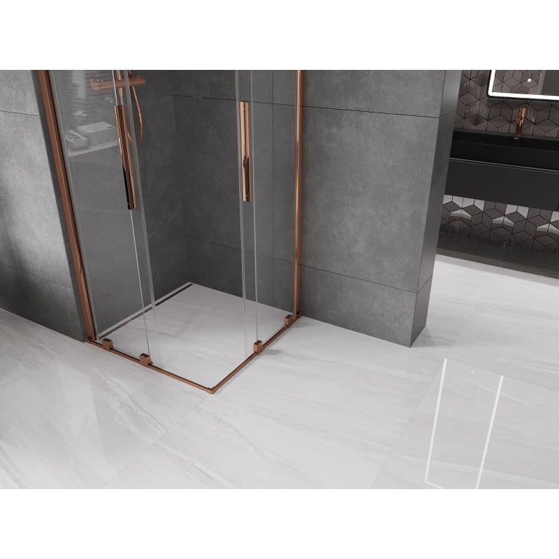 Mexen Velar Duo Schiebeduschkabine 90 x 90 cm, transparent, Roségold - 871-090-090-02-60