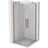 Mexen Velar Duo Duschkabine verschiebbar 80 x 80 cm, transparent, gebürstetes Kupfer - 871-080-080-02-65