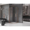 Mexen Velar Duo Duschkabine verschiebbar 80 x 80 cm, transparent, gebürstetes Kupfer - 871-080-080-02-65