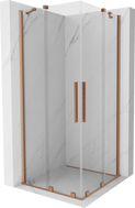 Mexen Velar Duo Schiebeduschkabine 90 x 90 cm, transparent, gebürstetes Kupfer - 871-090-090-02-65