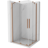 Mexen Velar Duo Duschkabine Schiebetür 90 x 80 cm, transparent, gebürstetes Kupfer - 871-090-080-02-65