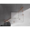 Mexen Velar Duo Duschkabine Schiebetür 90 x 80 cm, transparent, gebürstetes Kupfer - 871-090-080-02-65