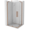 Mexen Velar Duo-Schiebeduschkabine 100 x 90 cm, transparent, gebürstetes Kupfer - 871-100-090-02-65