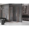Mexen Velar Duo Duschkabine, Schiebetür 100 x 90 cm, transparent, gebürstetes Kupfer - 871-100-090-02-65