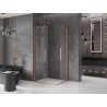 Mexen Velar Duo-Schiebeduschkabine 100 x 90 cm, transparent, gebürstetes Kupfer - 871-100-090-02-65
