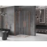 Mexen Velar Duo Duschkabine, Schiebetür 100 x 90 cm, transparent, gebürstetes Kupfer - 871-100-090-02-65