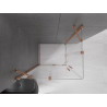 Mexen Velar Duo Duschkabine, Schiebetür 100 x 90 cm, transparent, gebürstetes Kupfer - 871-100-090-02-65