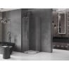 Mexen Velar Duo Duschkabine Schiebetür 80 x 80 cm, transparent, gebürstet gun gray - 871-080-080-02-66