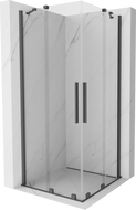 Mexen Velar Duo Schiebeduschkabine 100 x 100 cm, transparent, gebürstet gun gray - 871-100-100-02-66