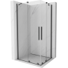 Mexen Velar Duo Schiebeduschkabine 90 x 80 cm, transparent, gun grau gebürstet - 871-090-080-02-66