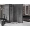 Mexen Velar Duo Schiebeduschkabine 100 x 90 cm, transparent, gebürstet in Gun Gray - 871-100-090-02-66