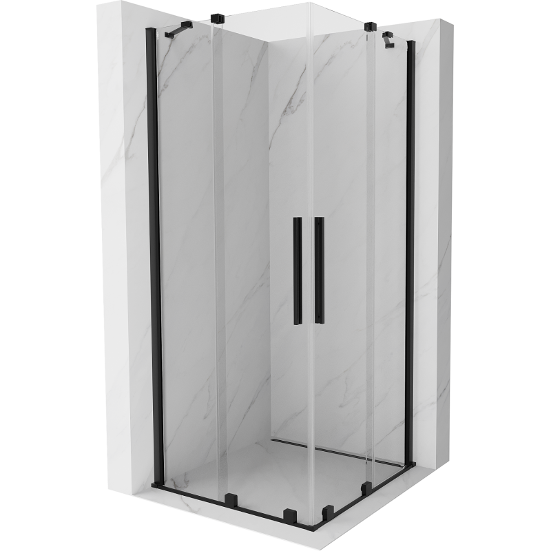 Mexen Velar Duo Schiebeduschkabine 80 x 80 cm, transparent, schwarz - 871-080-080-02-70