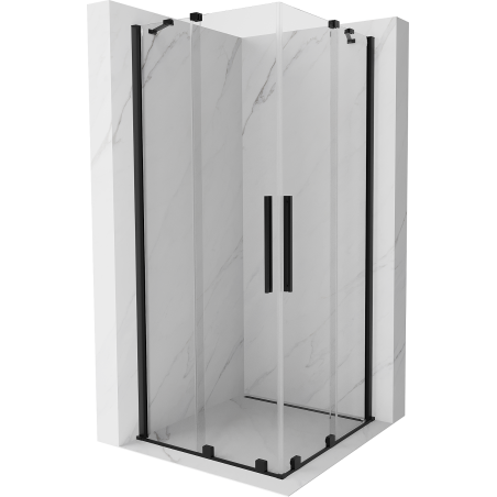 Mexen Velar Duo Schiebeduschkabine 80 x 80 cm, transparent, schwarz - 871-080-080-02-70
