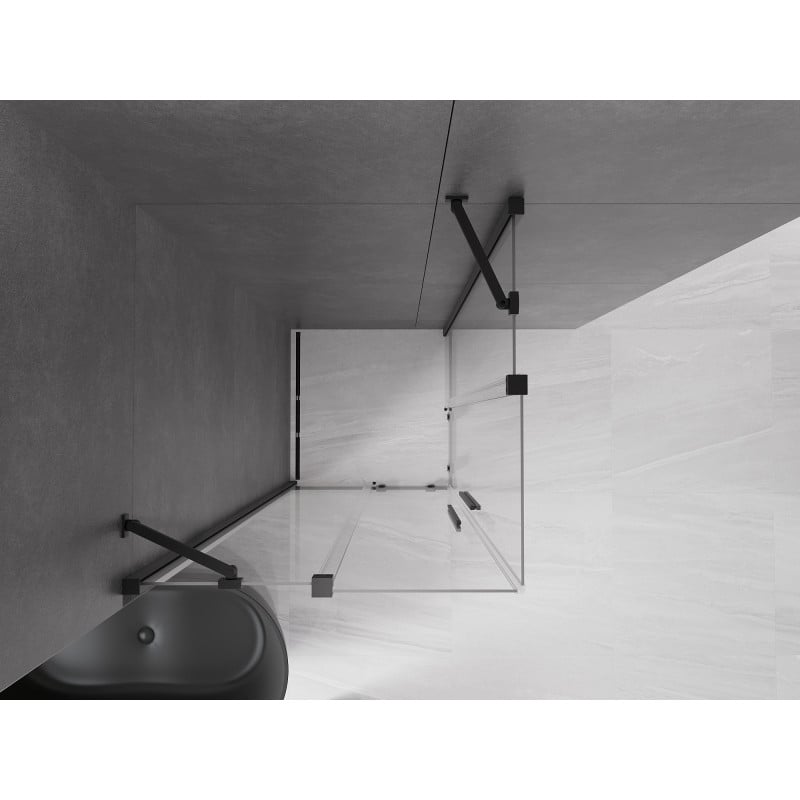 Mexen Velar Duo Schiebeduschkabine 80 x 80 cm, transparent, schwarz - 871-080-080-02-70