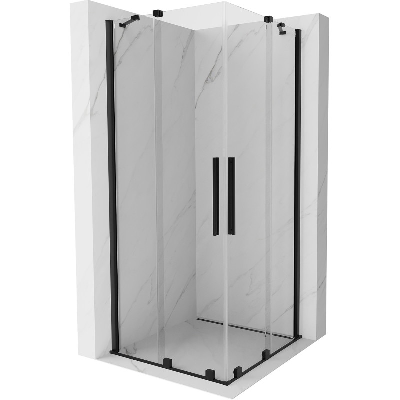 Mexen Velar Duo Duschkabine zum Schieben 90 x 90 cm, transparent, schwarz - 871-090-090-02-70