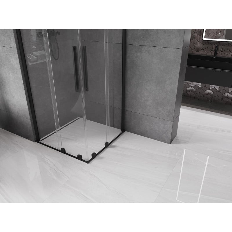 Mexen Velar Duo Duschkabine, schiebbar, 90 x 90 cm, transparent, schwarz - 871-090-090-02-70