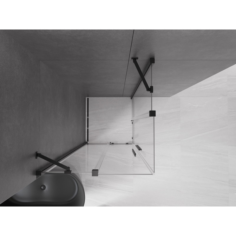 Mexen Velar Duo Duschkabine zum Schieben 90 x 90 cm, transparent, schwarz - 871-090-090-02-70