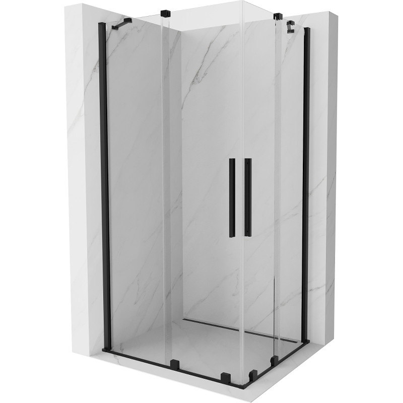 Mexen Velar Duo Duschkabine verschiebbar 90 x 80 cm, transparent, schwarz - 871-090-080-02-70