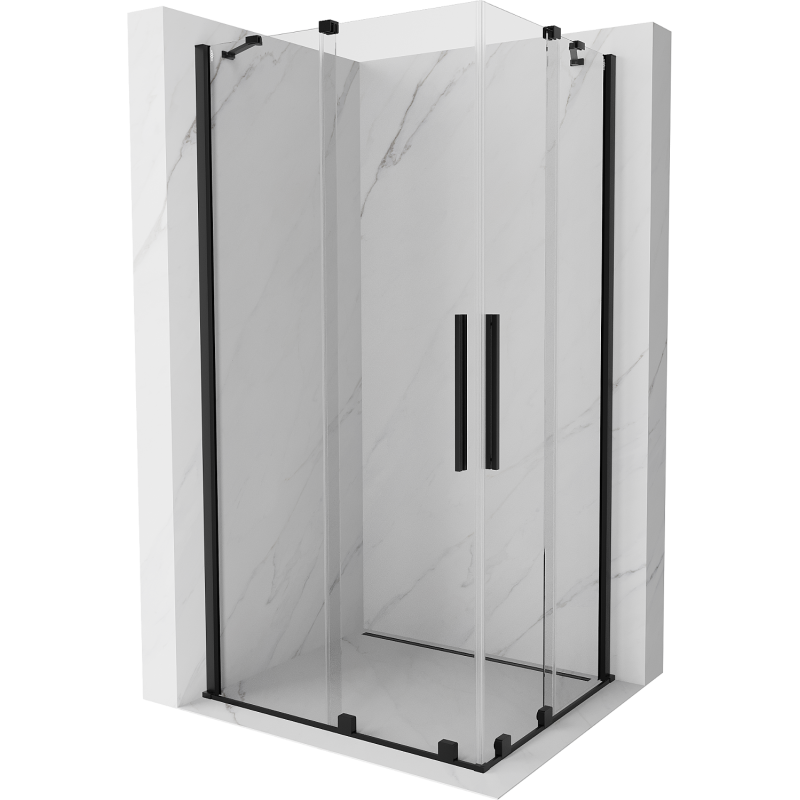 Mexen Velar Duo Schiebeduschkabine 100 x 90 cm, transparent, schwarz - 871-100-090-02-70
