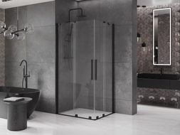 Mexen Velar Duo Schiebeduschkabine 100 x 90 cm, transparent, schwarz - 871-100-090-02-70